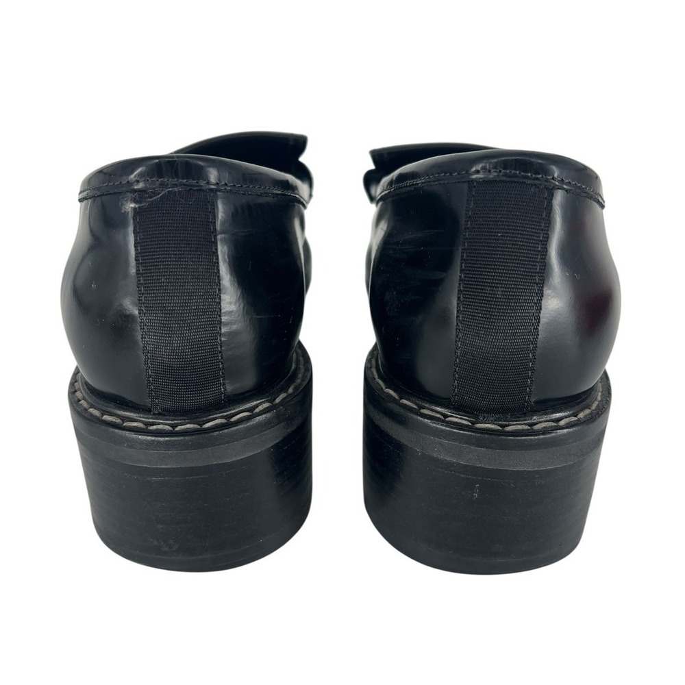 Rag & Bone Black Leather Penny Loafers with Contrast Stitching Size 40 - Picture 9 of 15